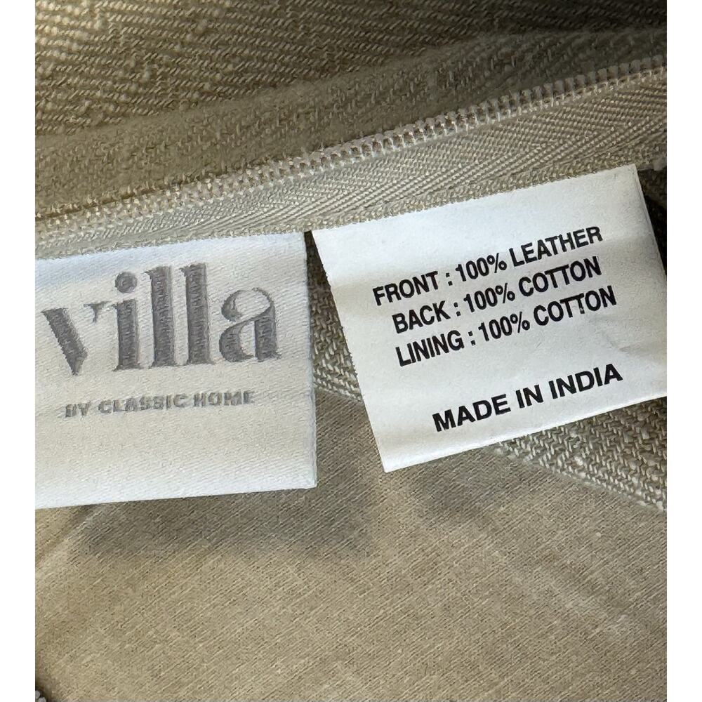 Villa Classic Home Pottery Barn Leather Lumbar Pillow Cover Light Brown 26" READ - Picture 13 of 13